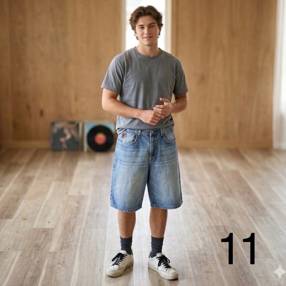 Akademiks Shorts Vintage Light Blue Denim Shorts - Men